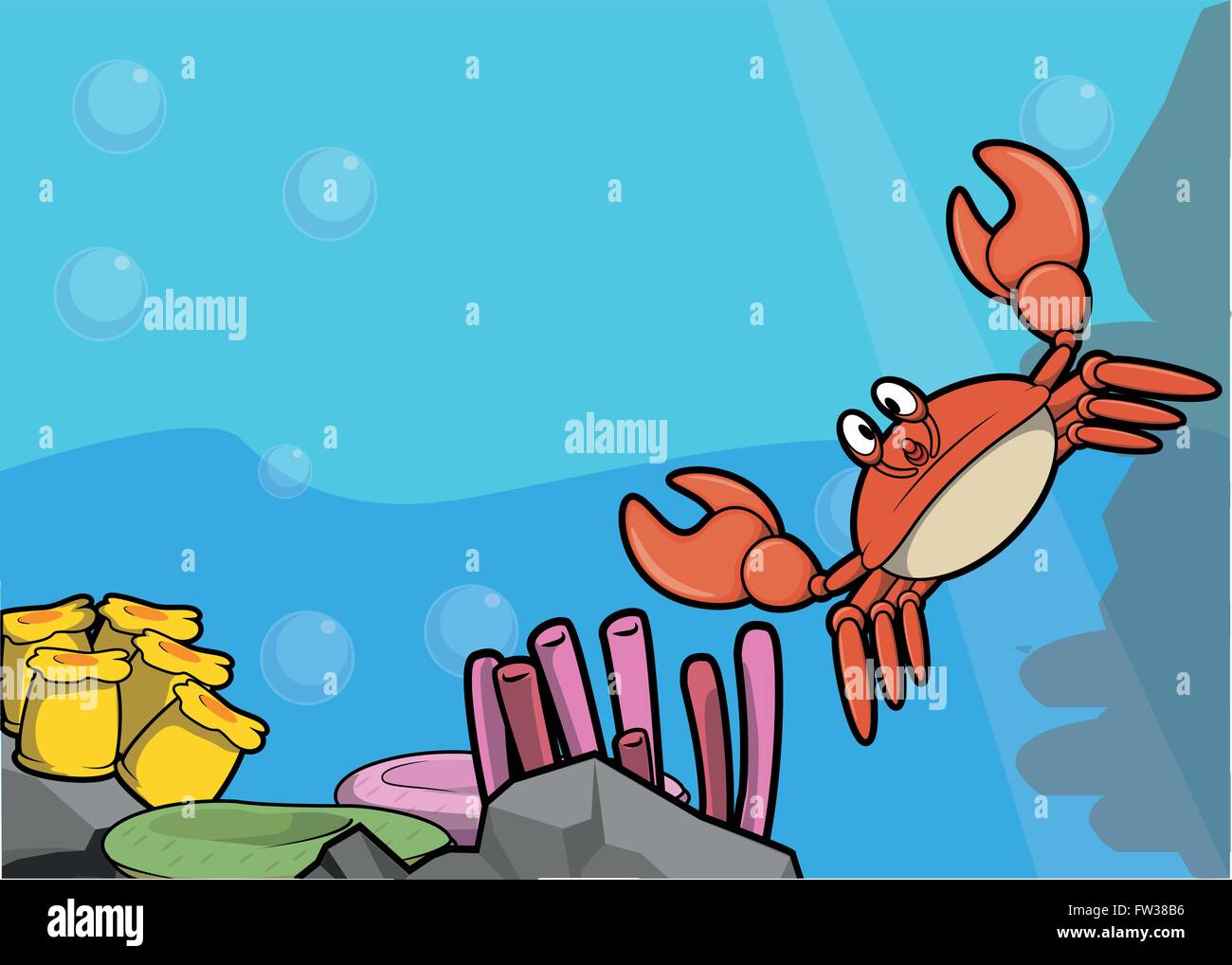 crab underwater scenery illustration Stock Vector Image & Art Alamy