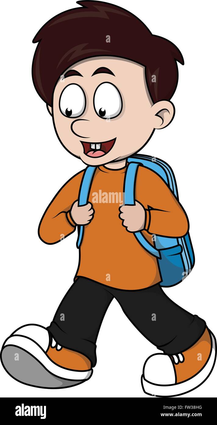 Boy go to school cartoon illustration Stock Vector Image & Art - Alamy Boy go to school cartoon illustration Stock Vector Image & Art - Alamy