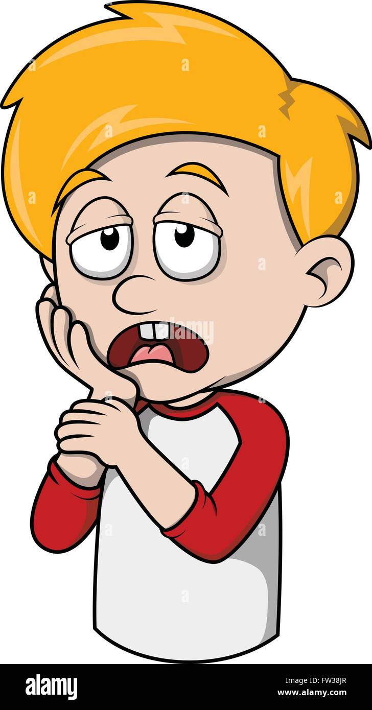 Boy tooth ache cartoon illustration Stock Vector Image & Art - Alamy