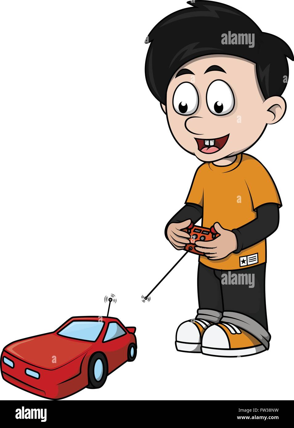 Boy playing car cartoon Stock Vector Image & Art - Alamy