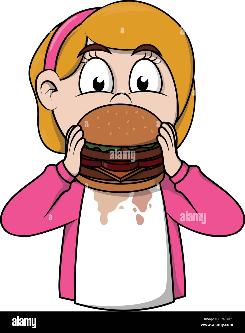 Fastfood girl man hamburger Stock Vector Images Alamy