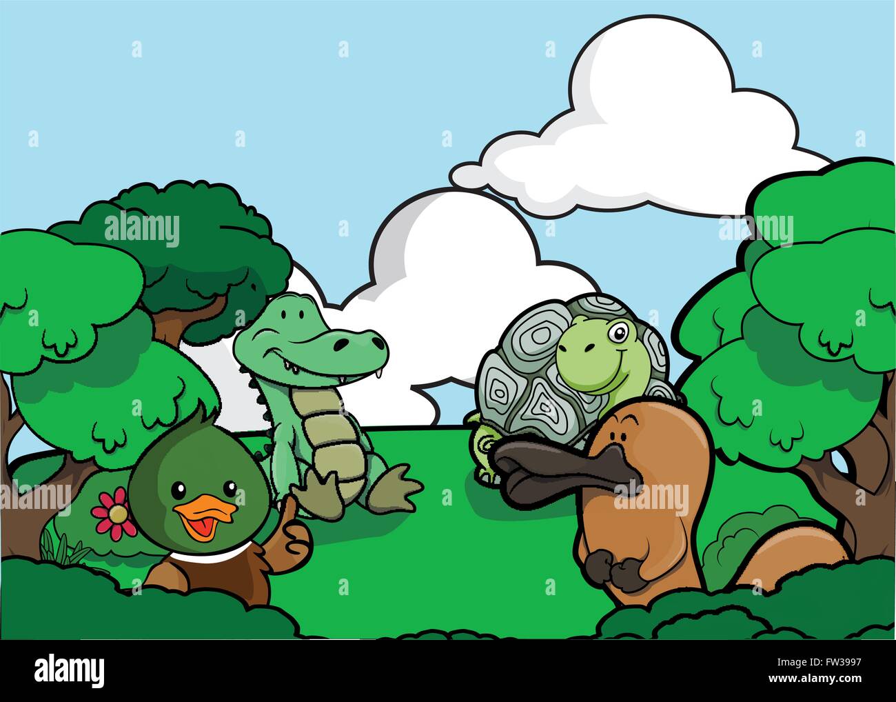 Animal forest park scene Stock Vector Image & Art Alamy