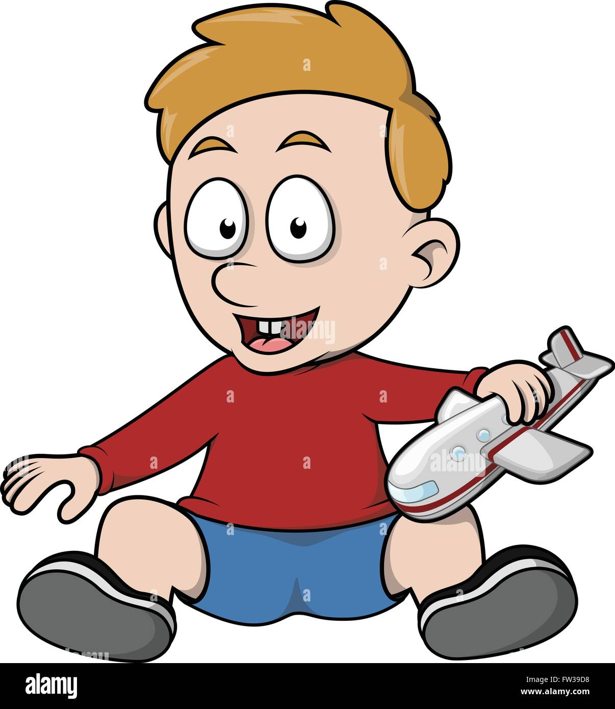 boy play plane toy Stock Vector Image & Art - Alamy