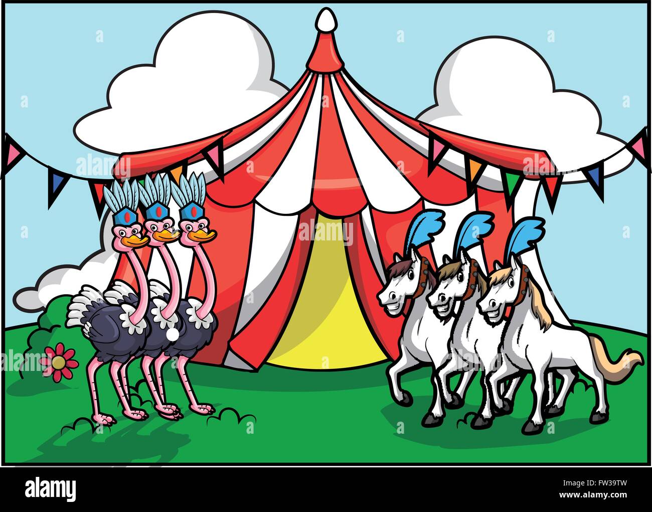 Red white striped circus Stock Vector Images - Alamy