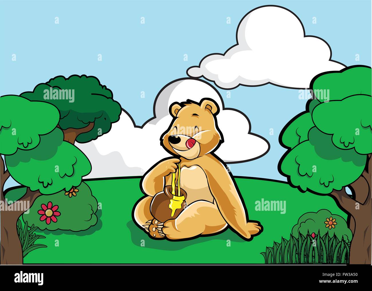 Bear honey wood Stock Vector Images - Alamy