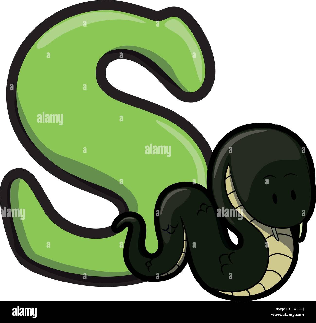 S For Snake Vector Illustration Stock Vector Image & Art - Alamy