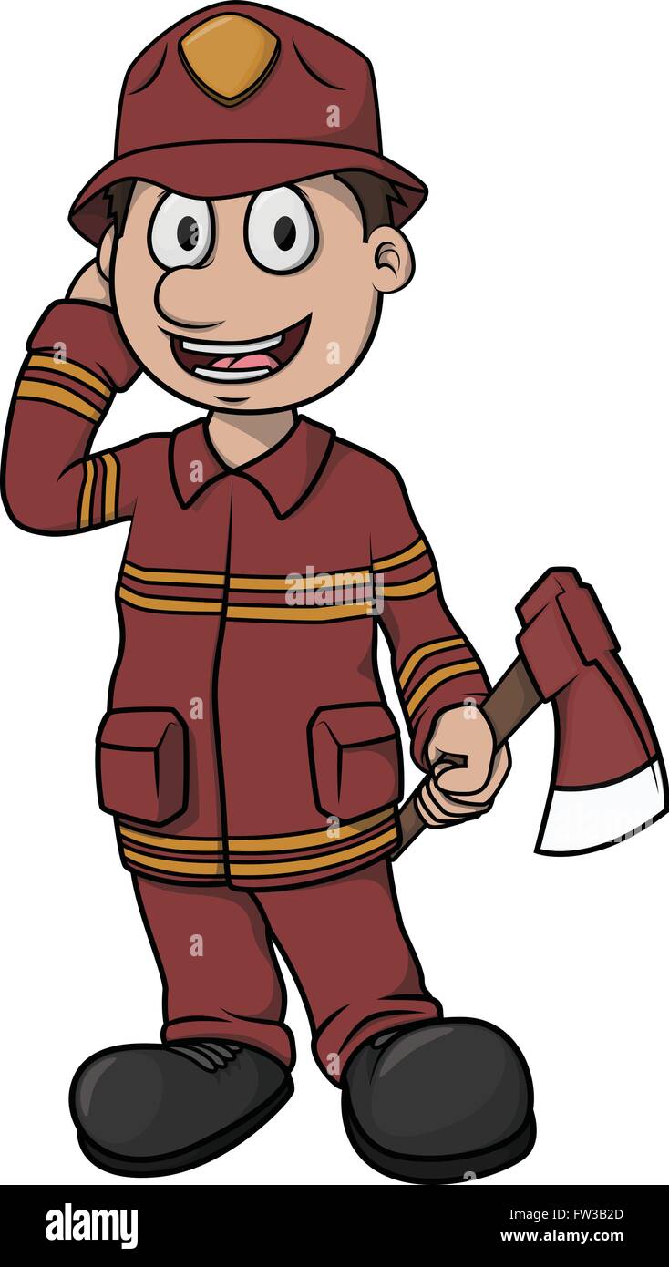 Cartoon firefighter hi-res stock photography and images - Alamy