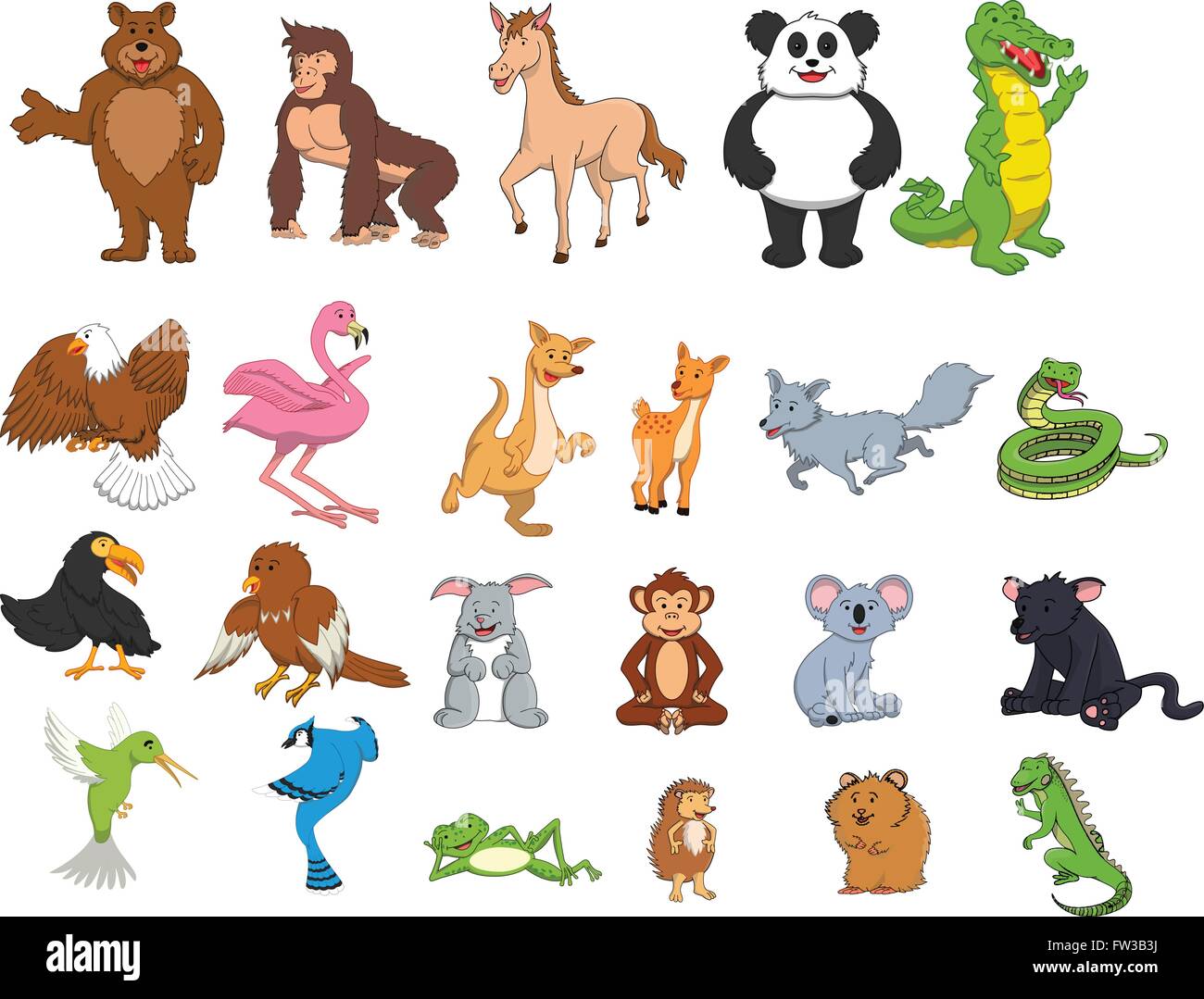 Jungle animal cartoon illustration Stock Vector Image & Art - Alamy
