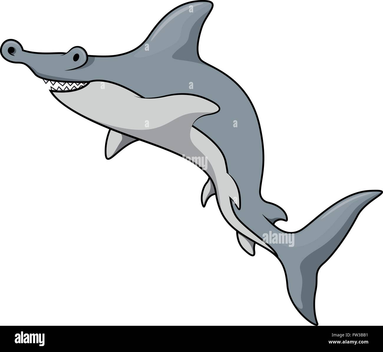 Hammer shark illustration Stock Vector