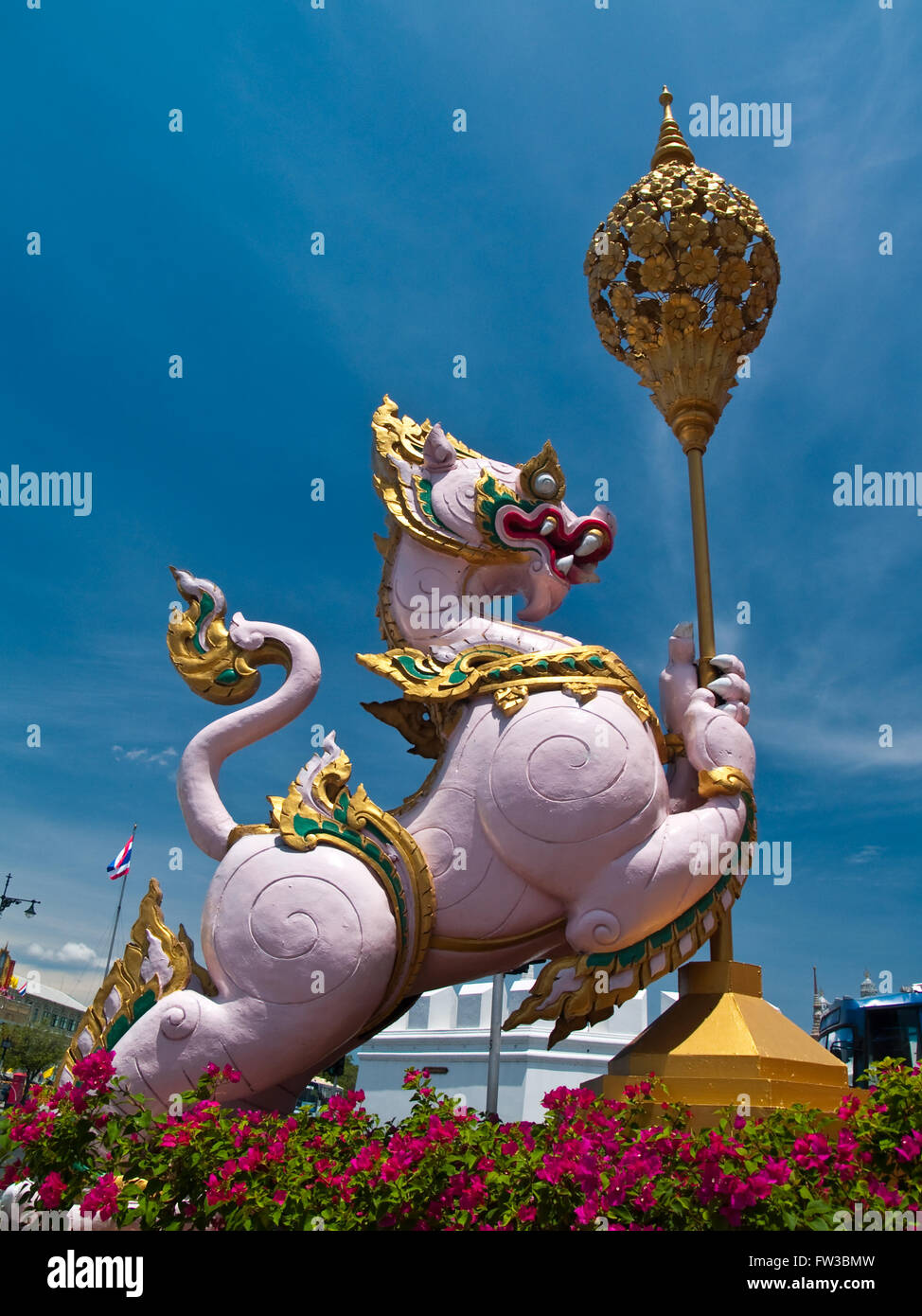 Statues of mythological Leo Stock Photo - Alamy