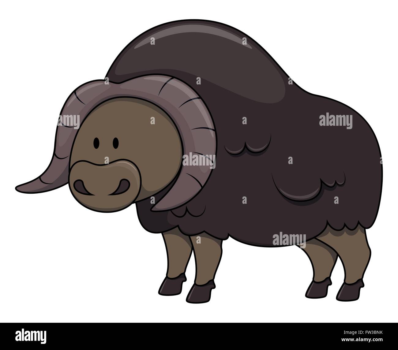 Muskox cartoon illustration Stock Vector