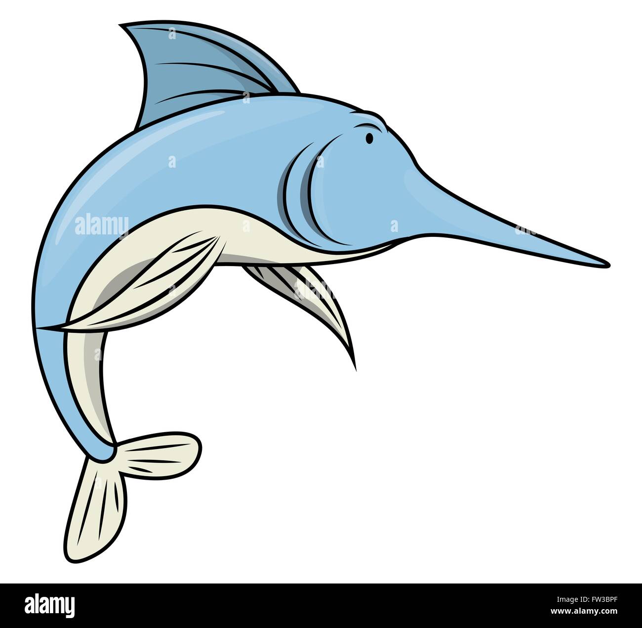 Sword fish cartoon illustration Stock Vector Image & Art Alamy