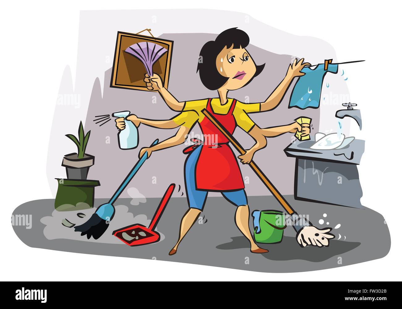 Алиса включи уборку. Стирка уборка готовка. Домохозяйка иллюстрация. Женщина уборка. Женщина вся в домашних делах.