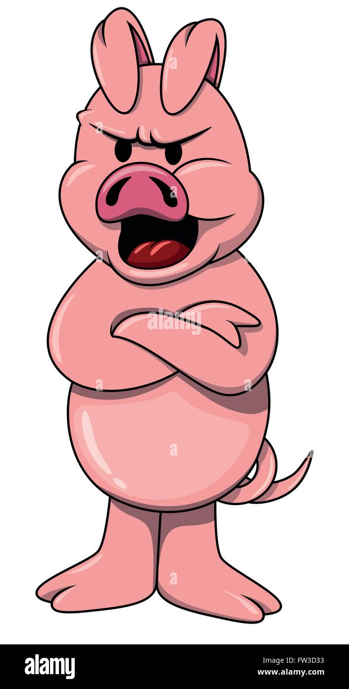 Cartoon Angry Pig