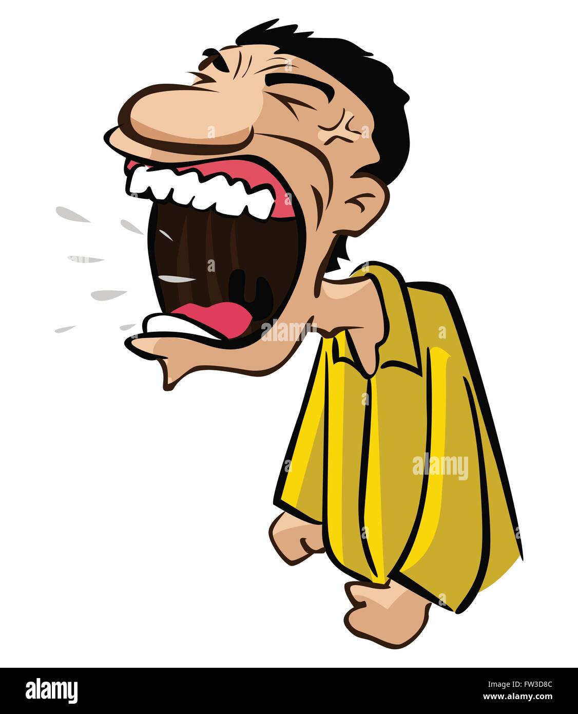 angry man with big shouting mouth Stock Vector