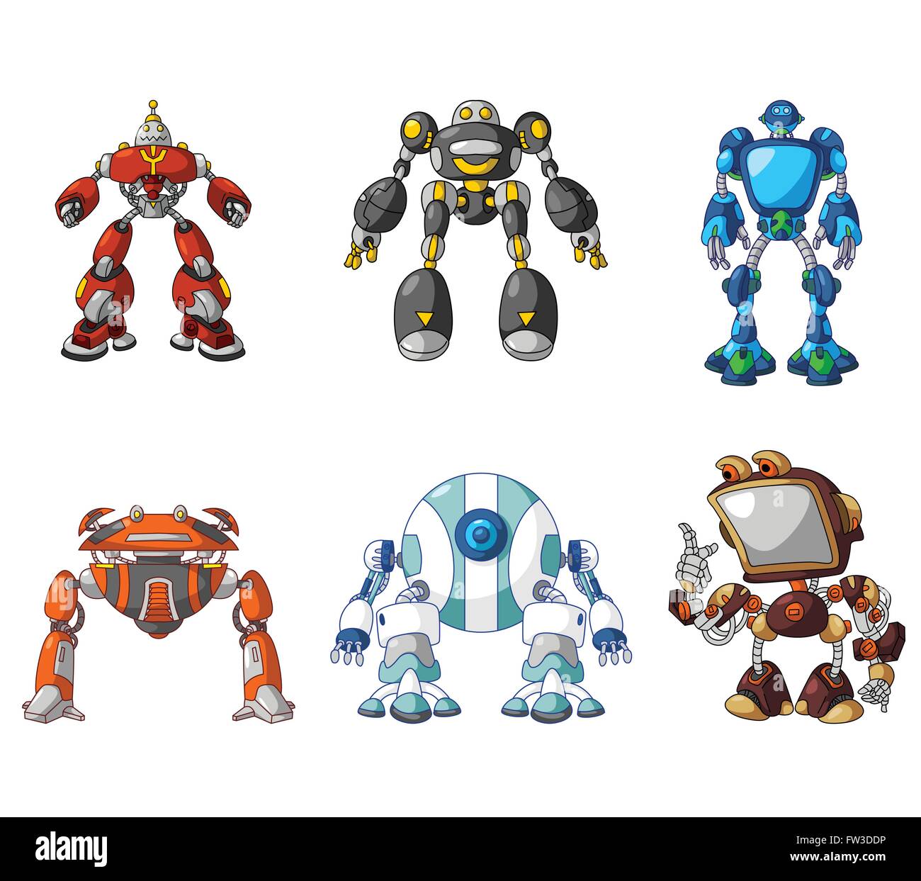 Cheerful robots vector vectors hi-res stock photography and images - Alamy