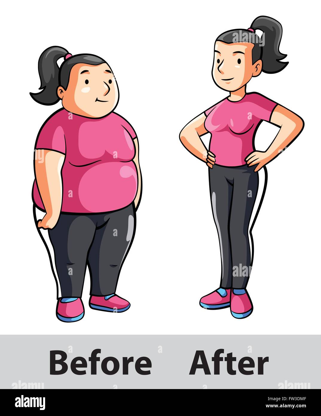 woman fitness before after Stock Vector Image & Art - Alamy