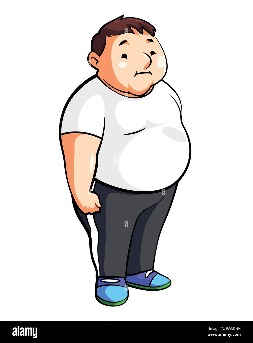 Fat Man Cartoon Illustration Stock Vector Image & Art - Alamy