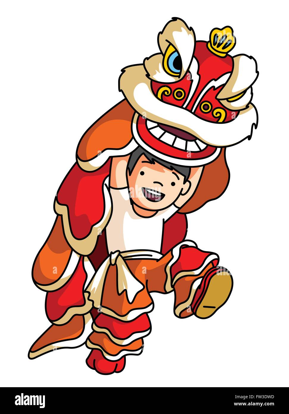 Chinese Dragon Dance Cartoon