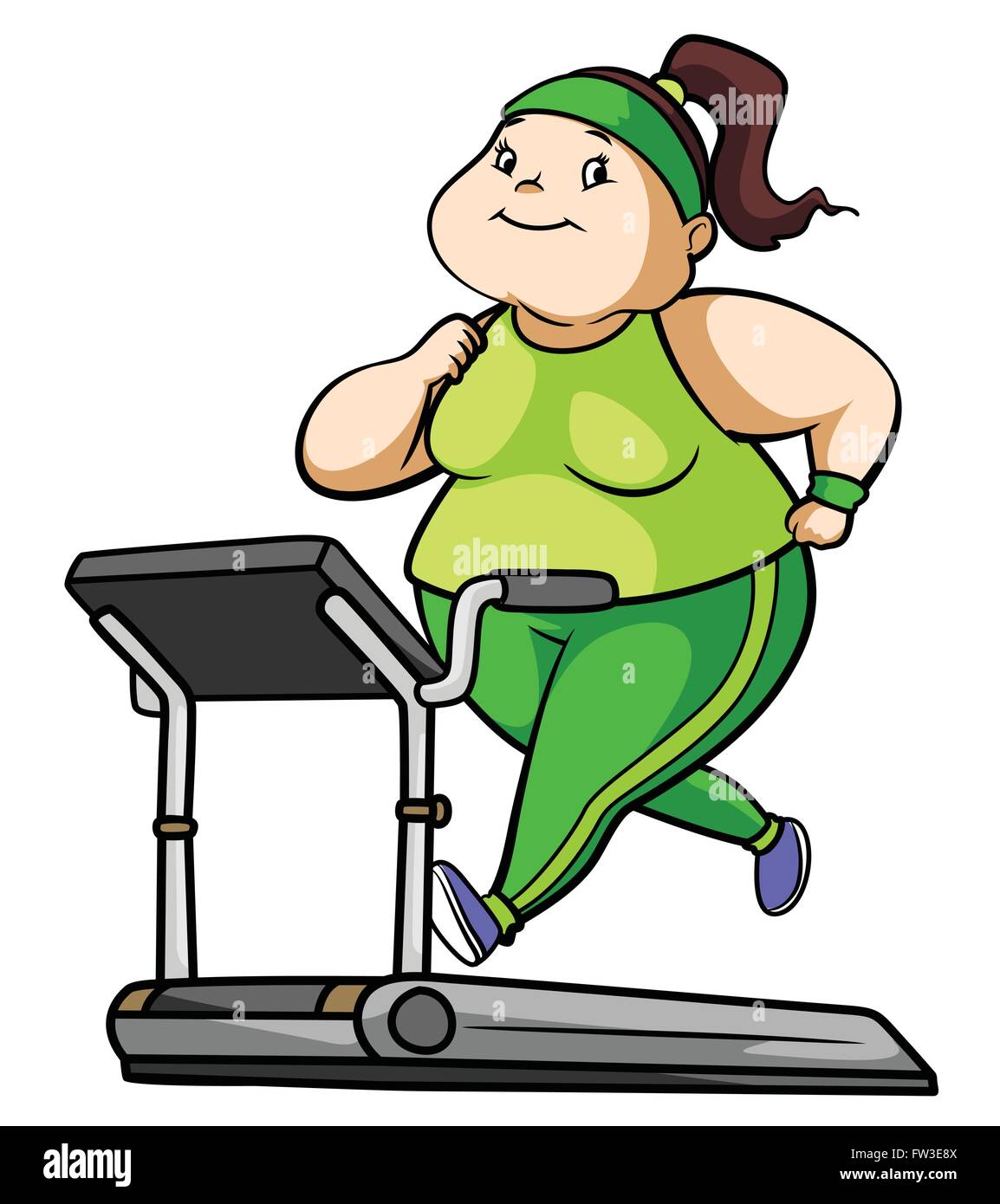 Fat Woman Fitness Stock Vector Image Art Alamy