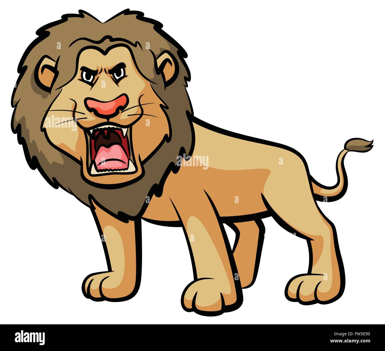 Male african lion roaring Stock Vector Images - Alamy