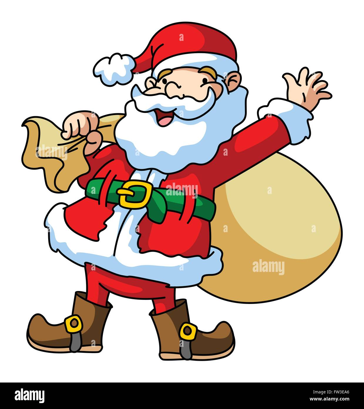 Santa Claus Carrying The Gift Stock Vector Image & Art - Alamy