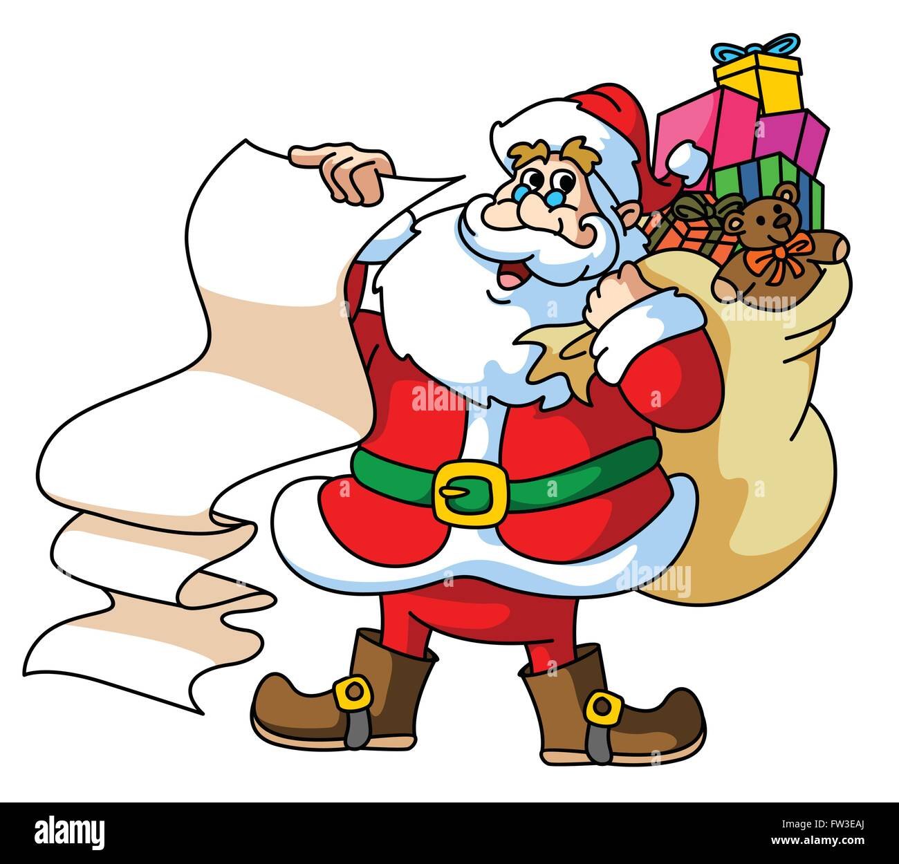 Santa Claus Carrying The Gift Stock Vector Image & Art - Alamy