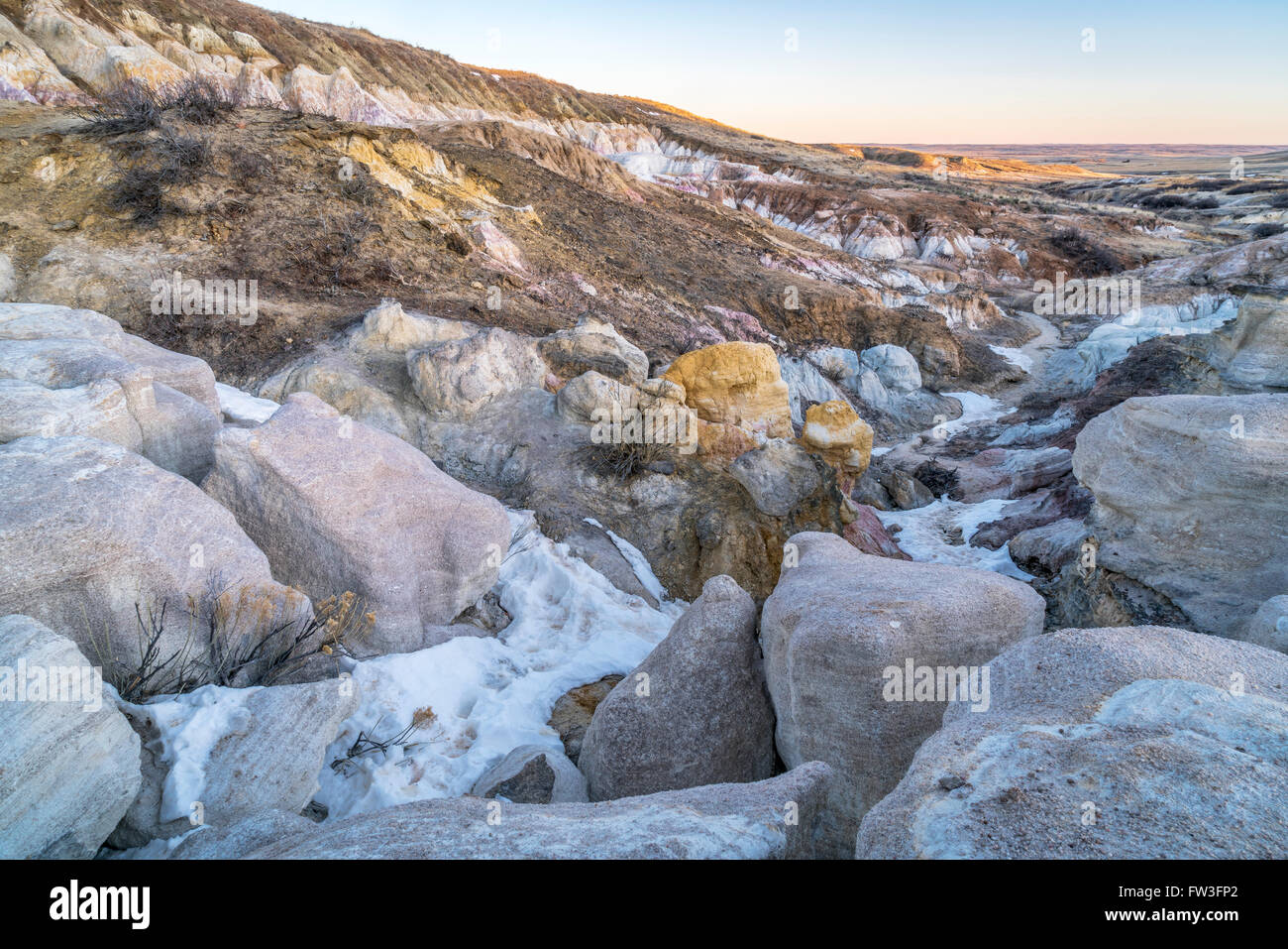 clay and sandstone erosion geological formations in Paint Mine