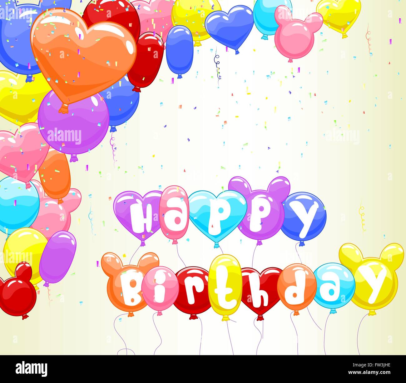 Birthday background with colorful balloon Stock Vector Image & Art - Alamy