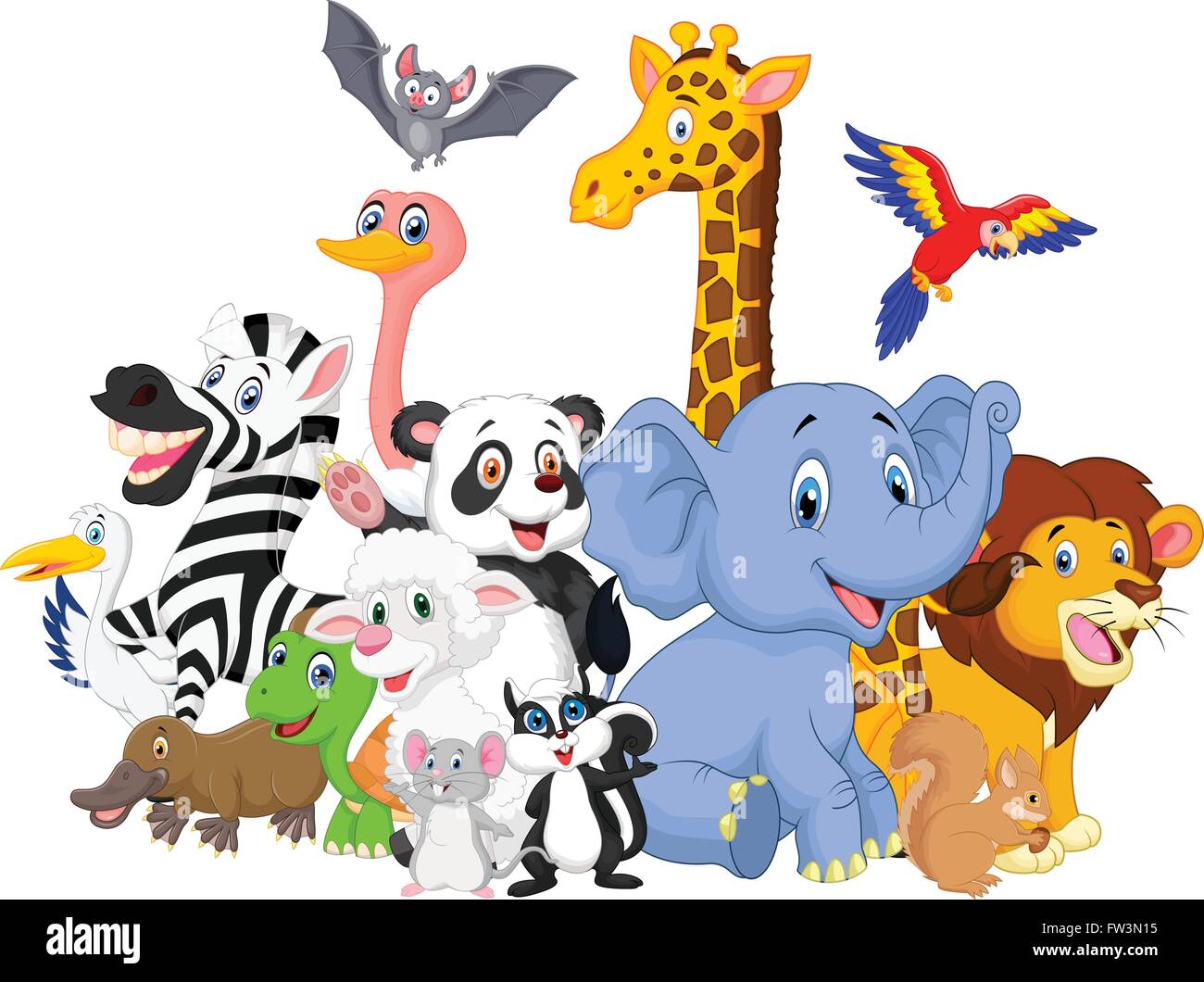 Cartoon wild animals background Stock Vector Image & Art - Alamy