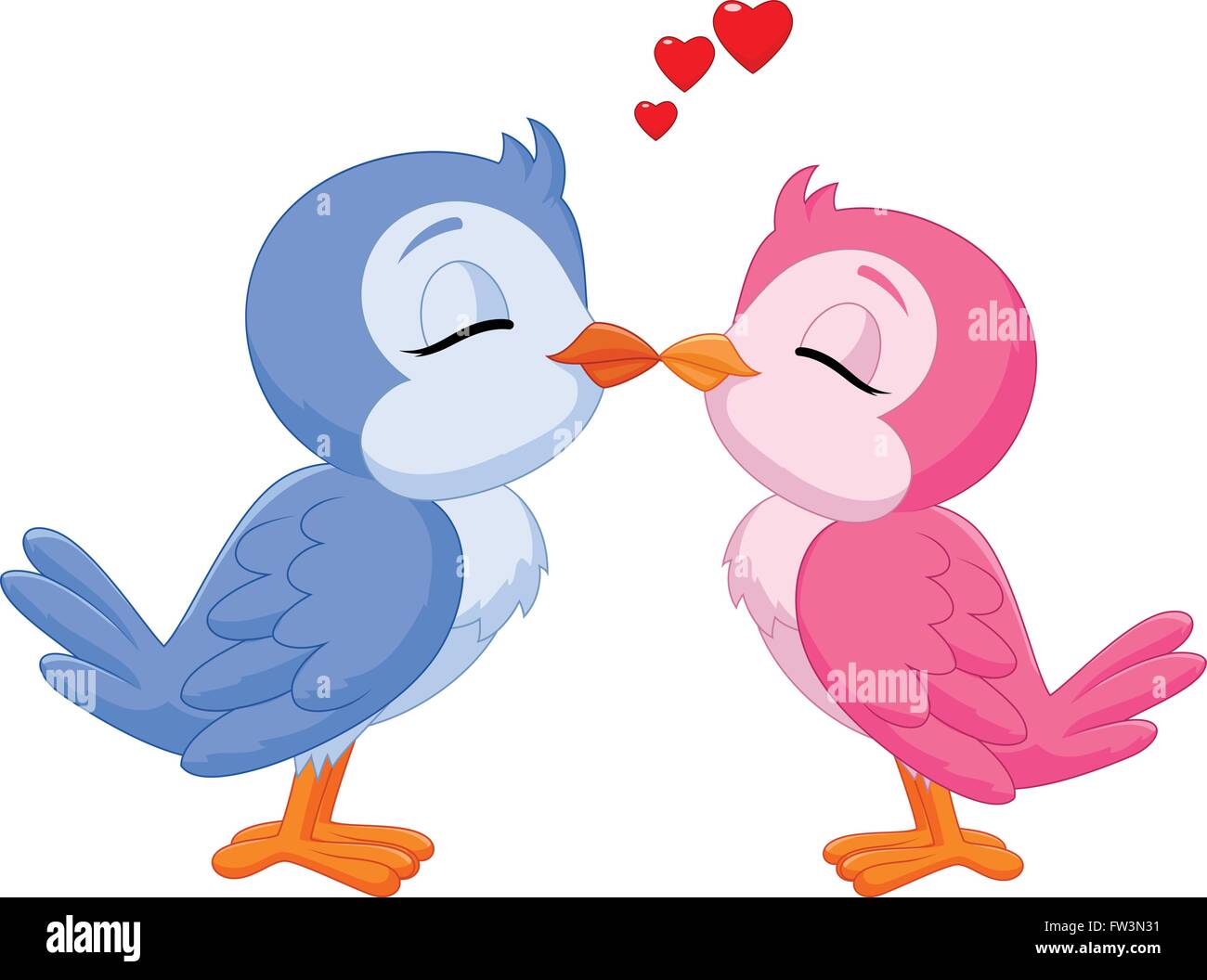 Download Illustration of two love birds kissing Stock Vector Image ...