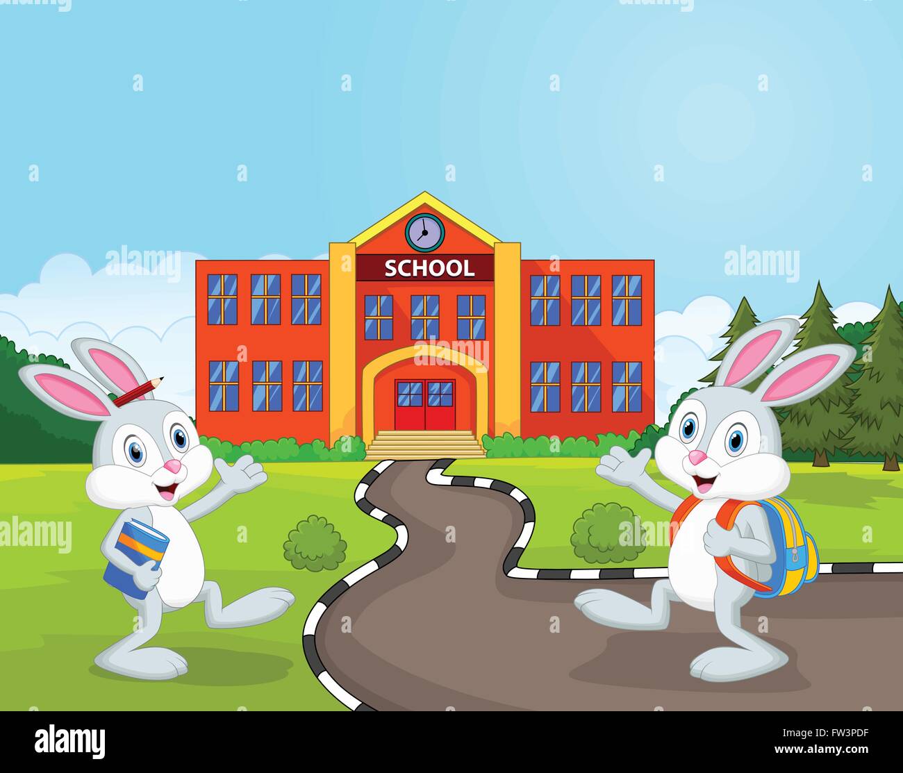 Открой школу кролика. Школа зайчик. Зайчонок в школе. Зайчик идет в школу. Зайка идет в школу.