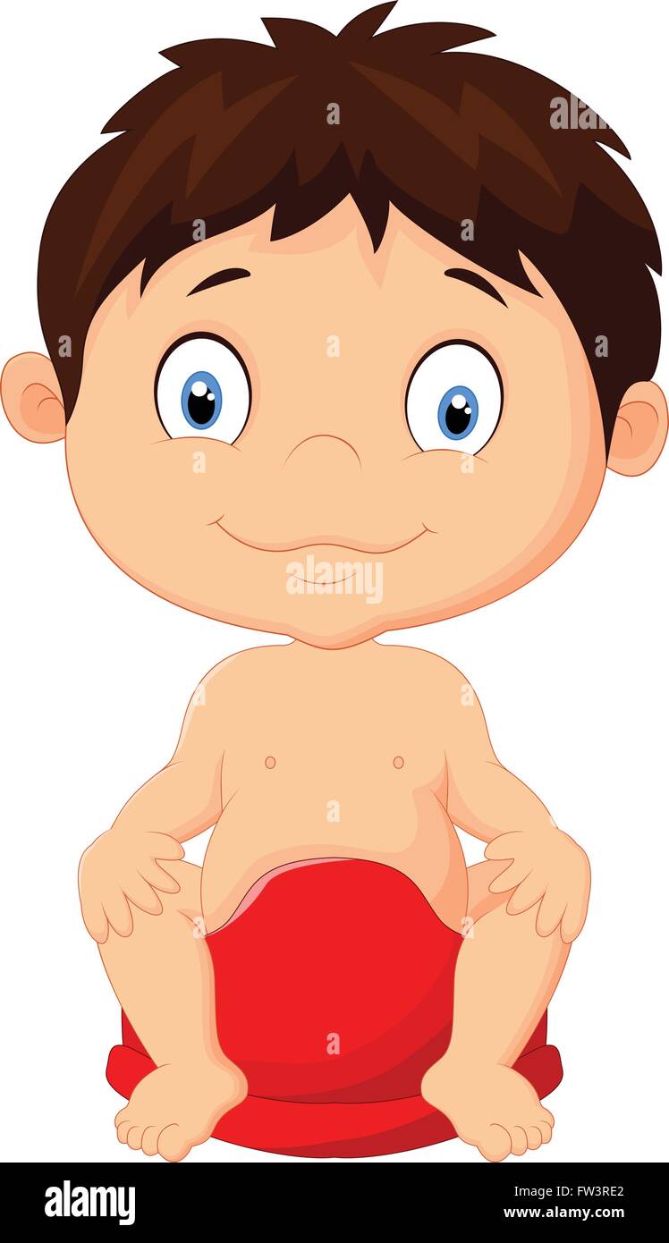 Cartoon boy sitting on the potty Stock Vector Image & Art - Alamy