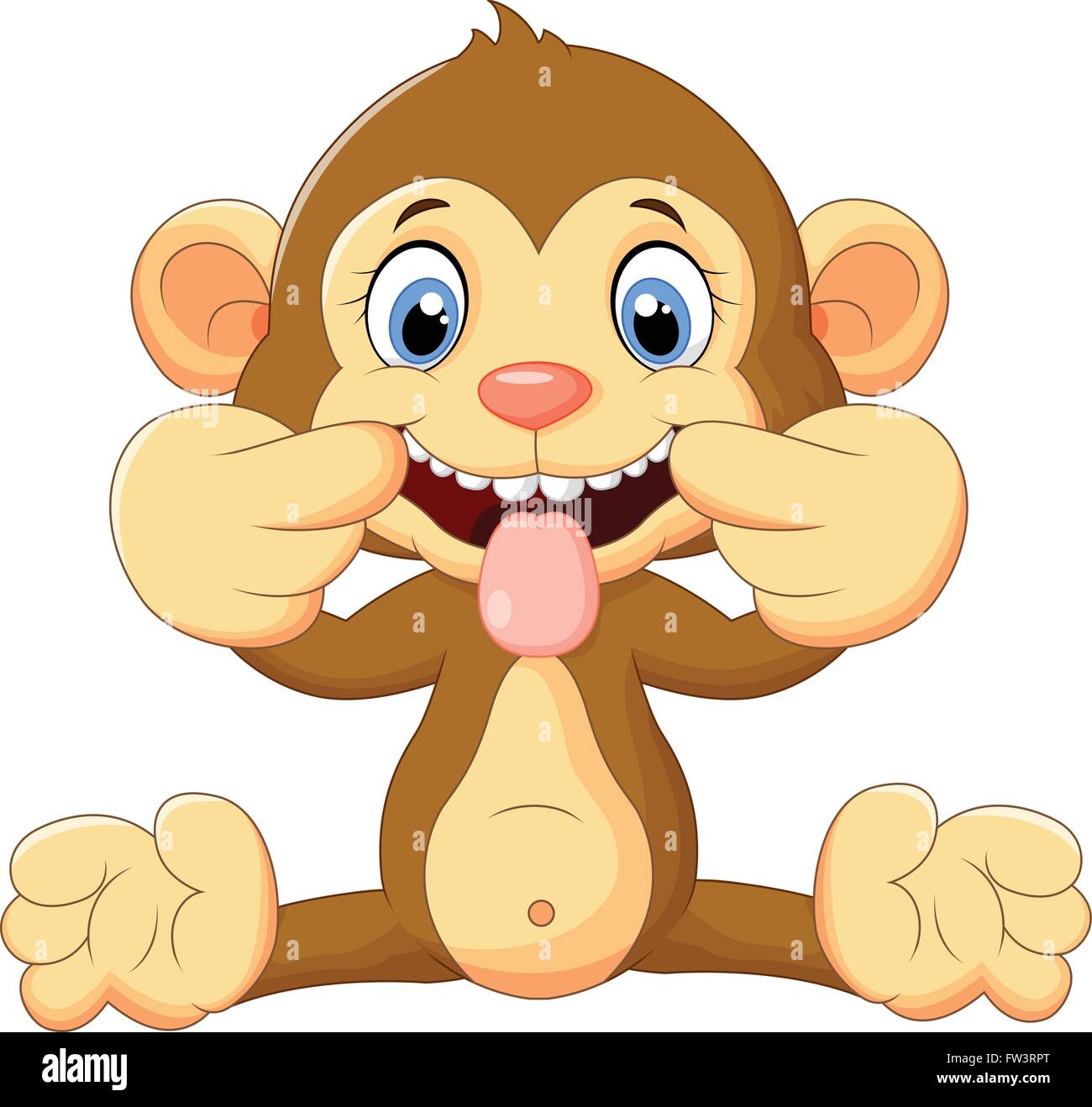 Cartoon monkey making a teasing face Stock Vector