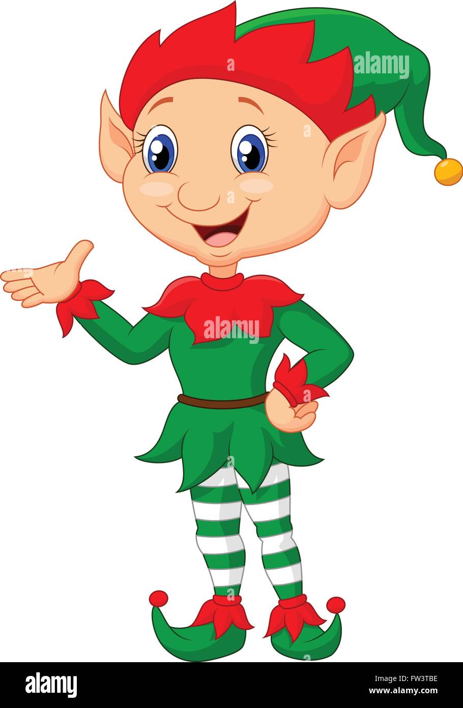 Cartoon green elf presenting Stock Vector Image & Art - Alamy