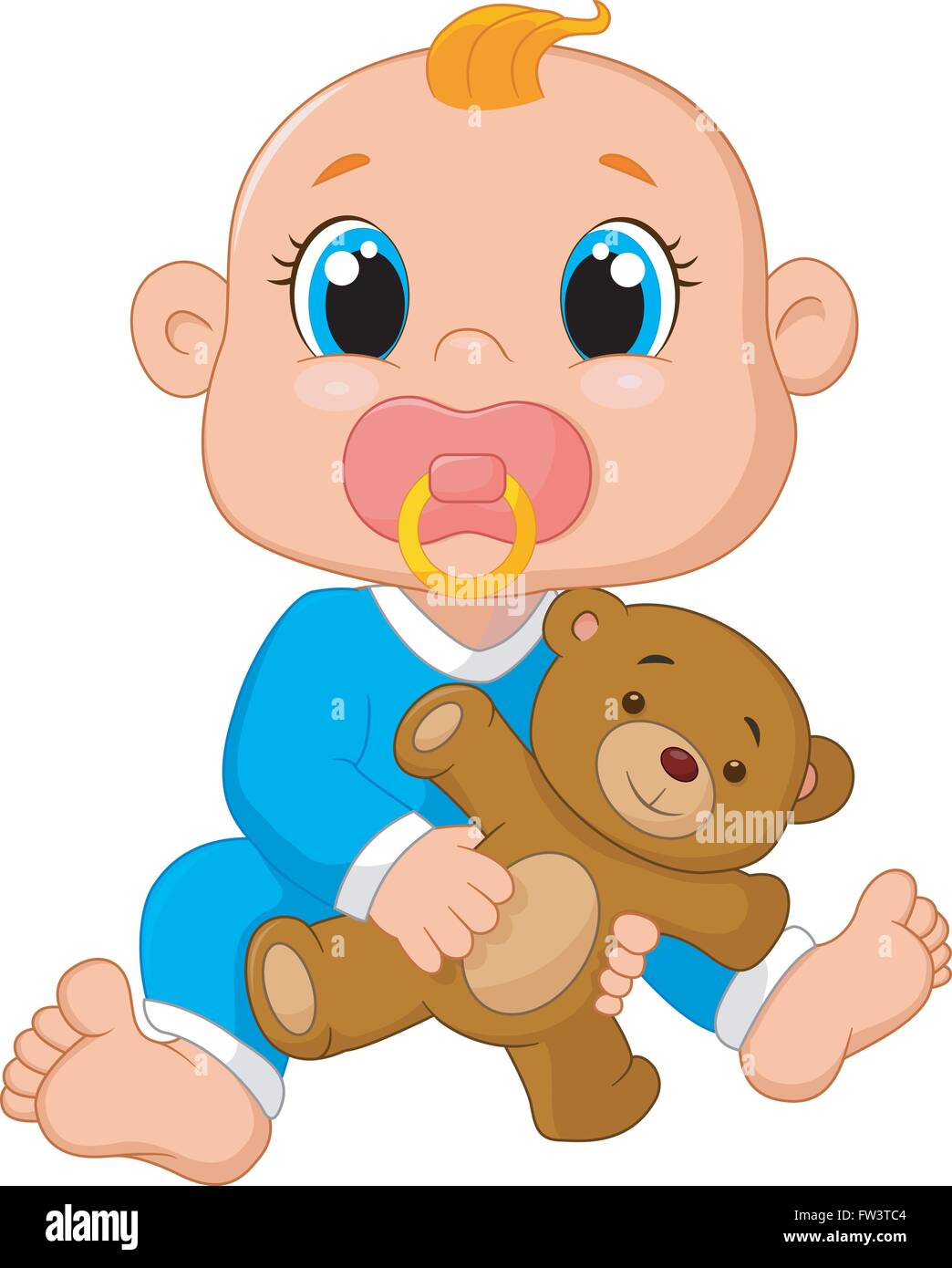 Baby holding a teddy bear Stock Vector Image & Art - Alamy