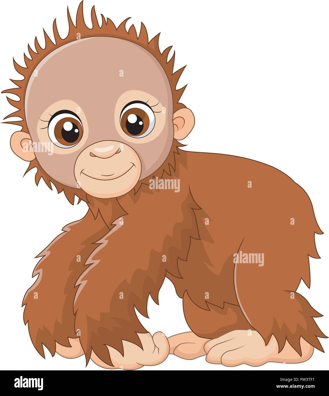 Cartoon cute a baby monkey Stock Vector Image & Art - Alamy