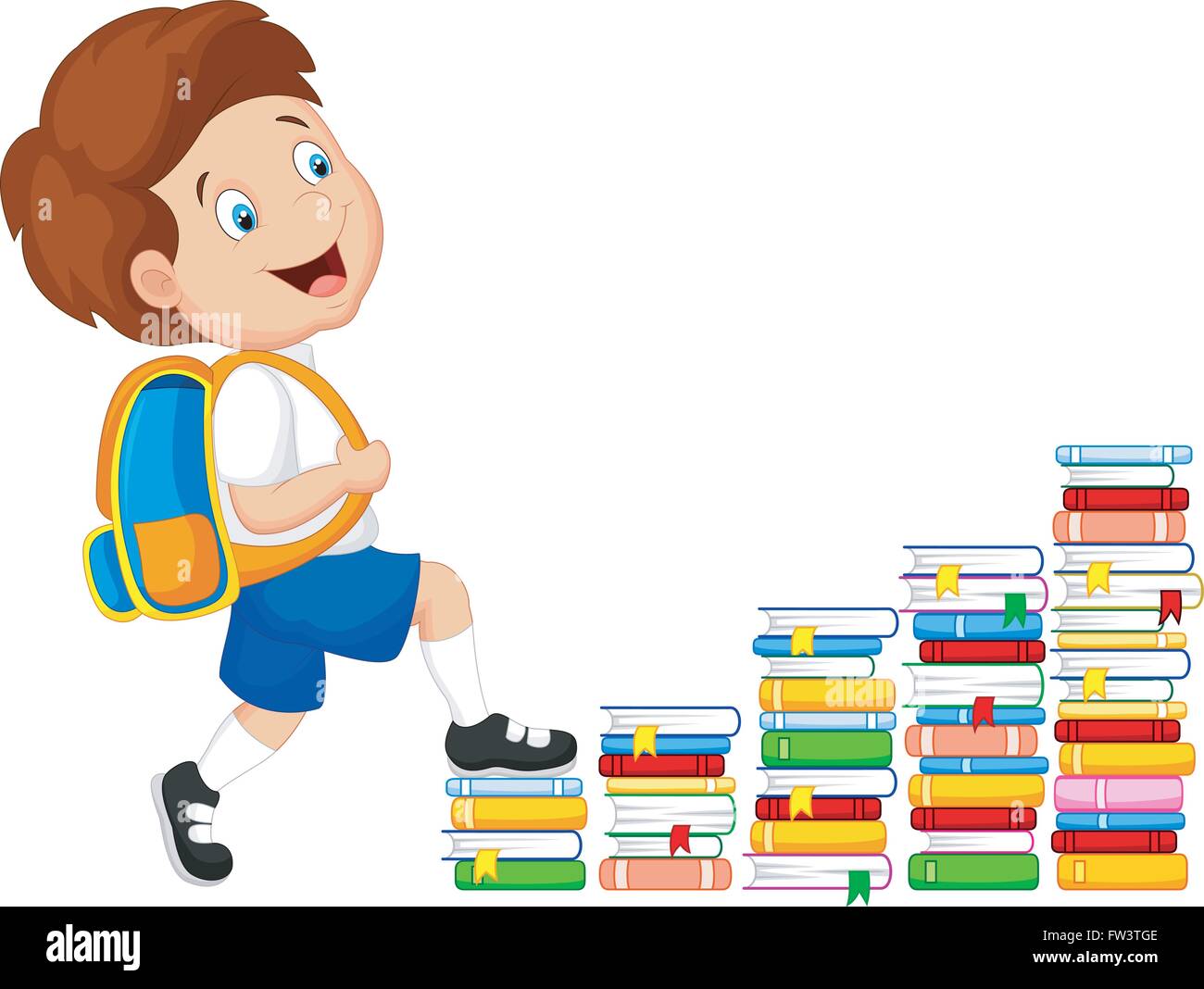 Child climbing stairs Stock Vector