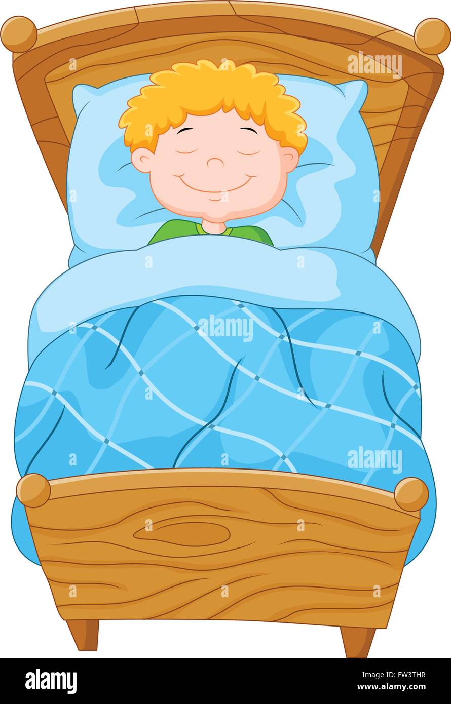 Cartoon little boy fell asleep Stock Vector Image & Art - Alamy