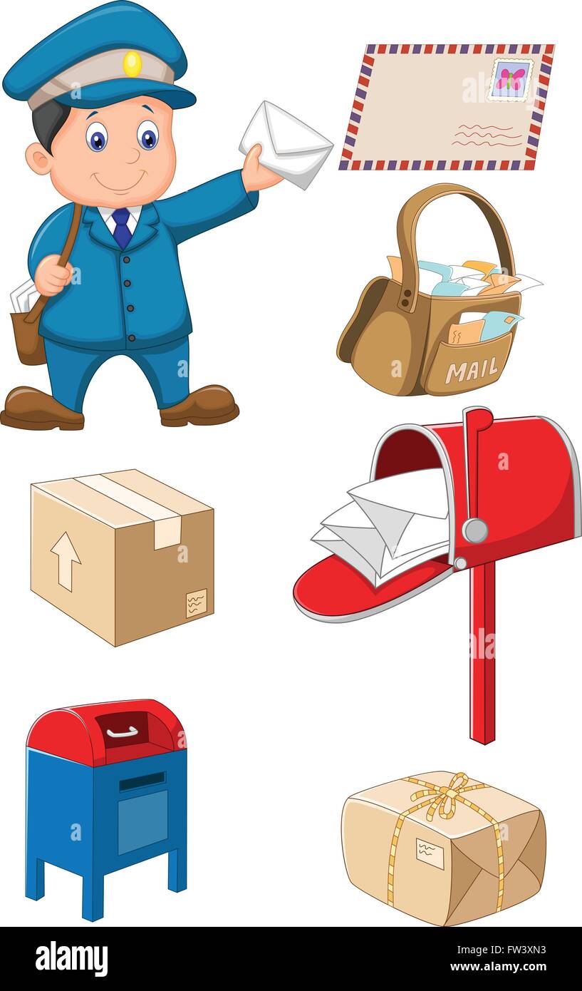 Mail carrier with bag and letter Stock Vector Image & Art Alamy