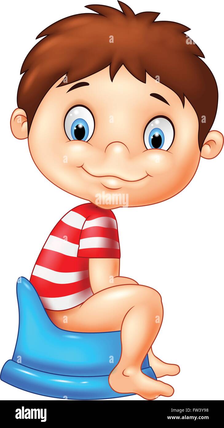 Cartoon boy sitting on the potty Stock Vector Image & Art - Alamy