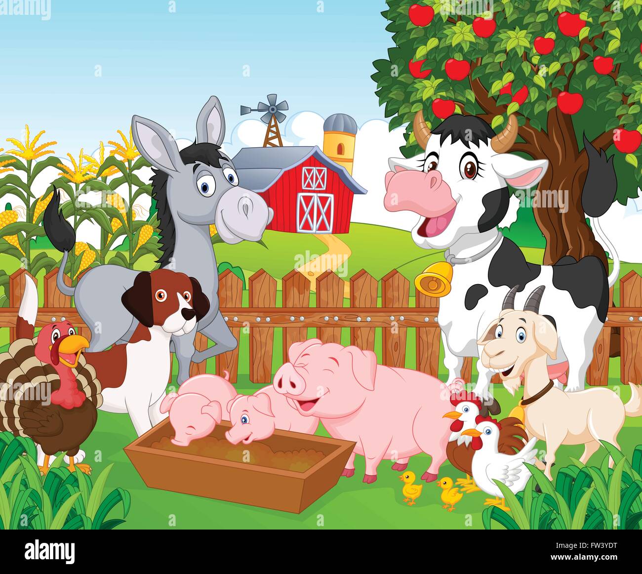 Collection animal in the farm Stock Vector Image & Art - Alamy