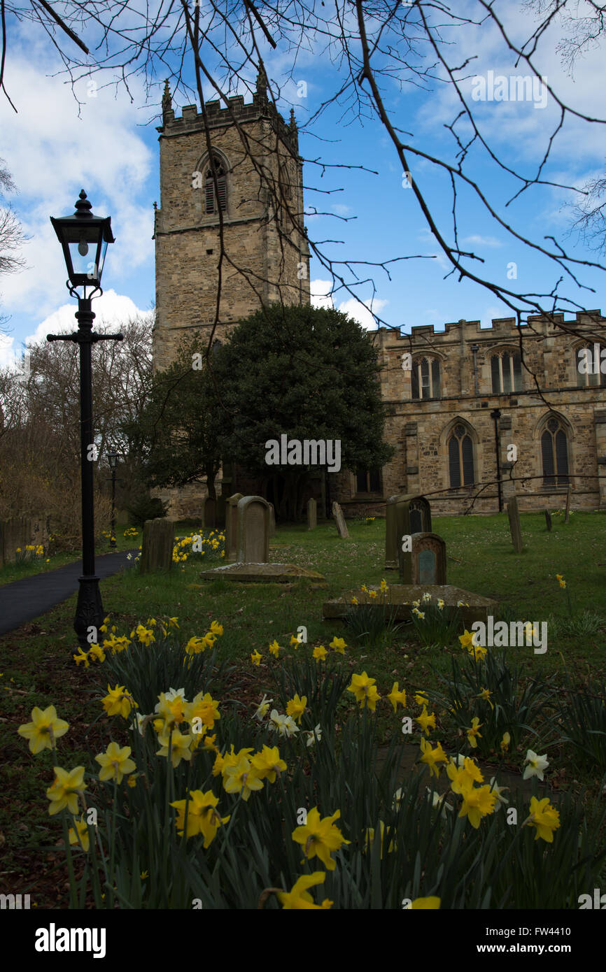 St. Oswald's Church, Durham, England at Easter Stock Photo - Alamy