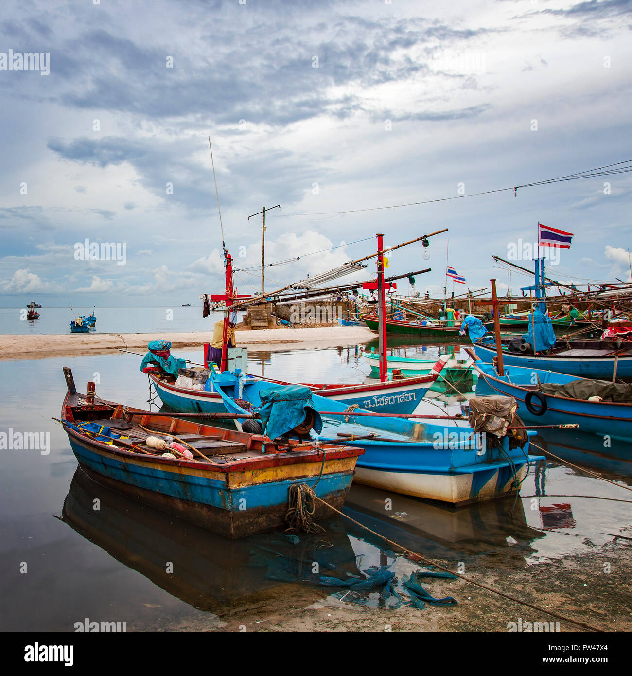 Thailand hua hin thai fisherman hi-res stock photography and