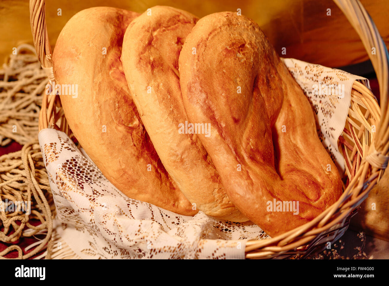 Several Armenian homemade mantakash bread in a basket Stock Photo Alamy