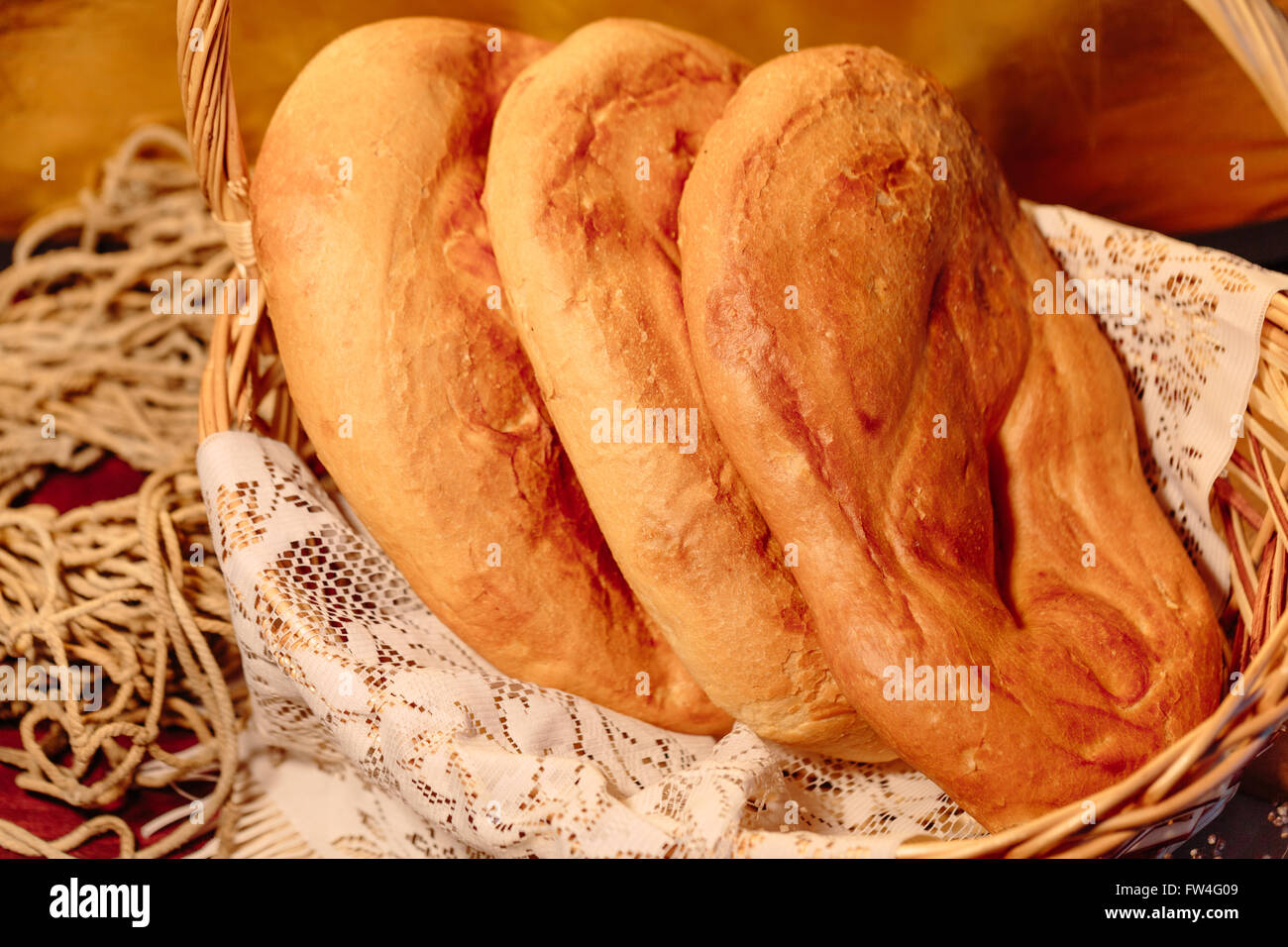 Several Armenian homemade mantakash bread in a basket Stock Photo Alamy
