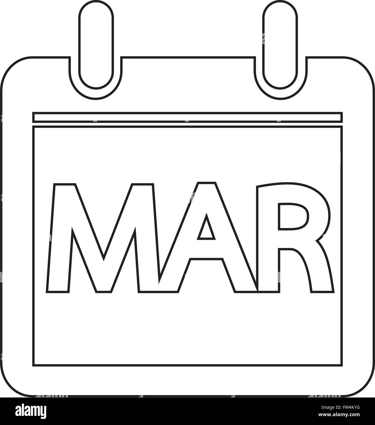 Month Calendar Icon illustration sign design style Stock Vector Image ...