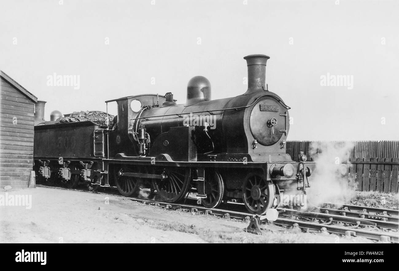 Caledonian Railway Lambie Class 13 type 4-4-0 steam locomotive as LMS 14309 Stock Photo