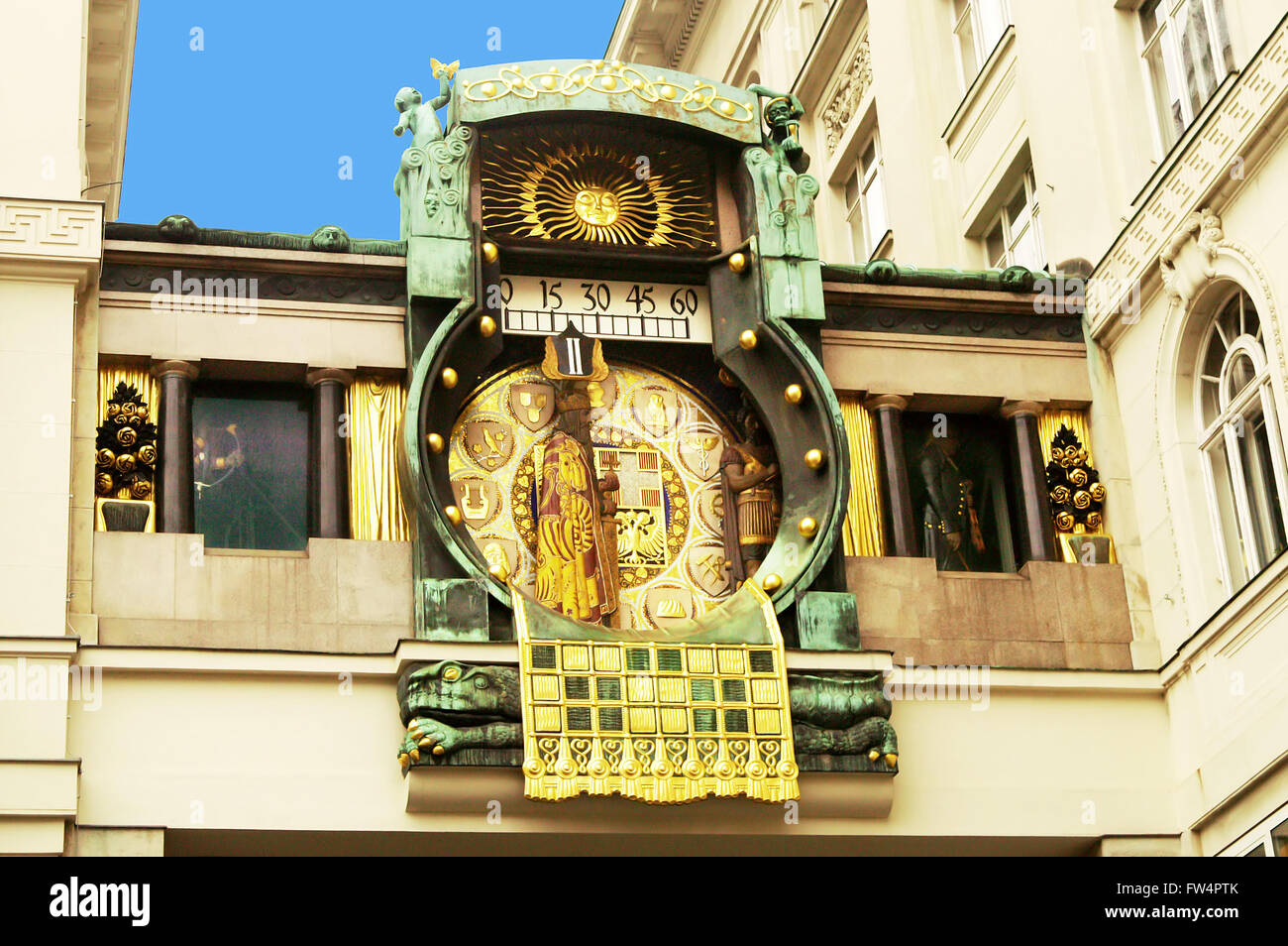 Ankeruhr (Anker clock), famous astronomical clock in Vienna (Austria