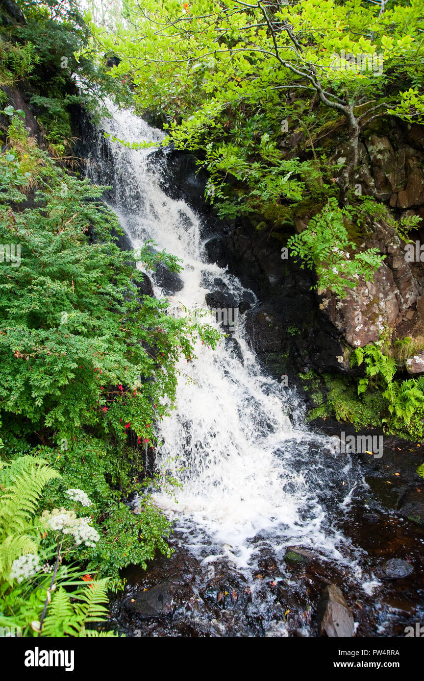 Waterfall in the Highlands of Scotland Stock Photo